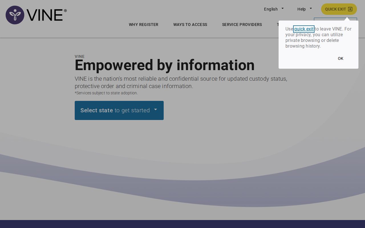 VINELink Alabama search and notification interface