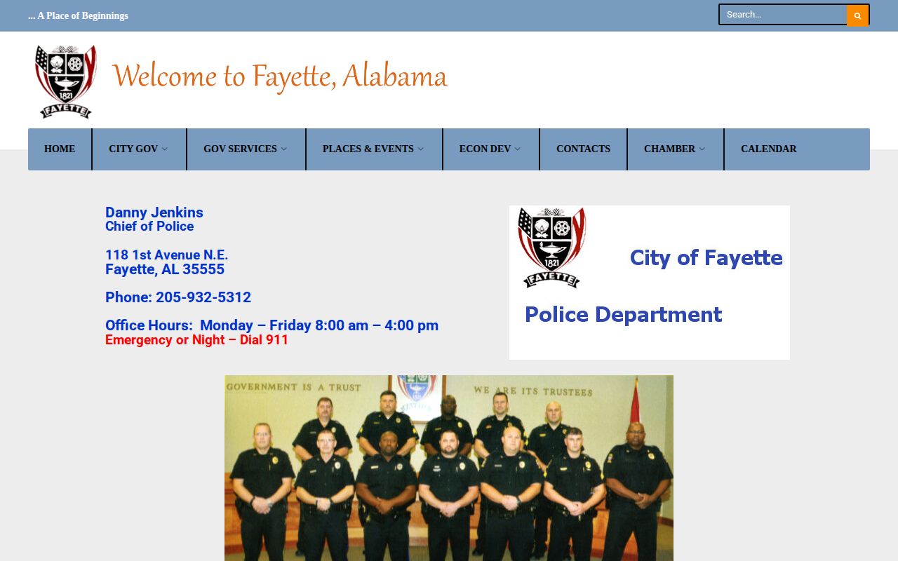 Fayette Police Department arrest records source in Fayette County